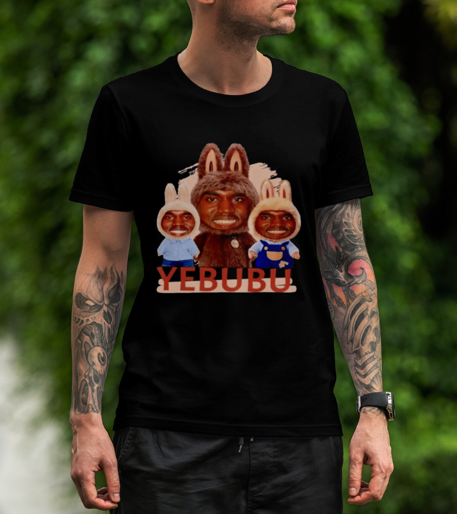 Yebubu Kanye West X Labubu Bunny Costume Trio T-Shirt