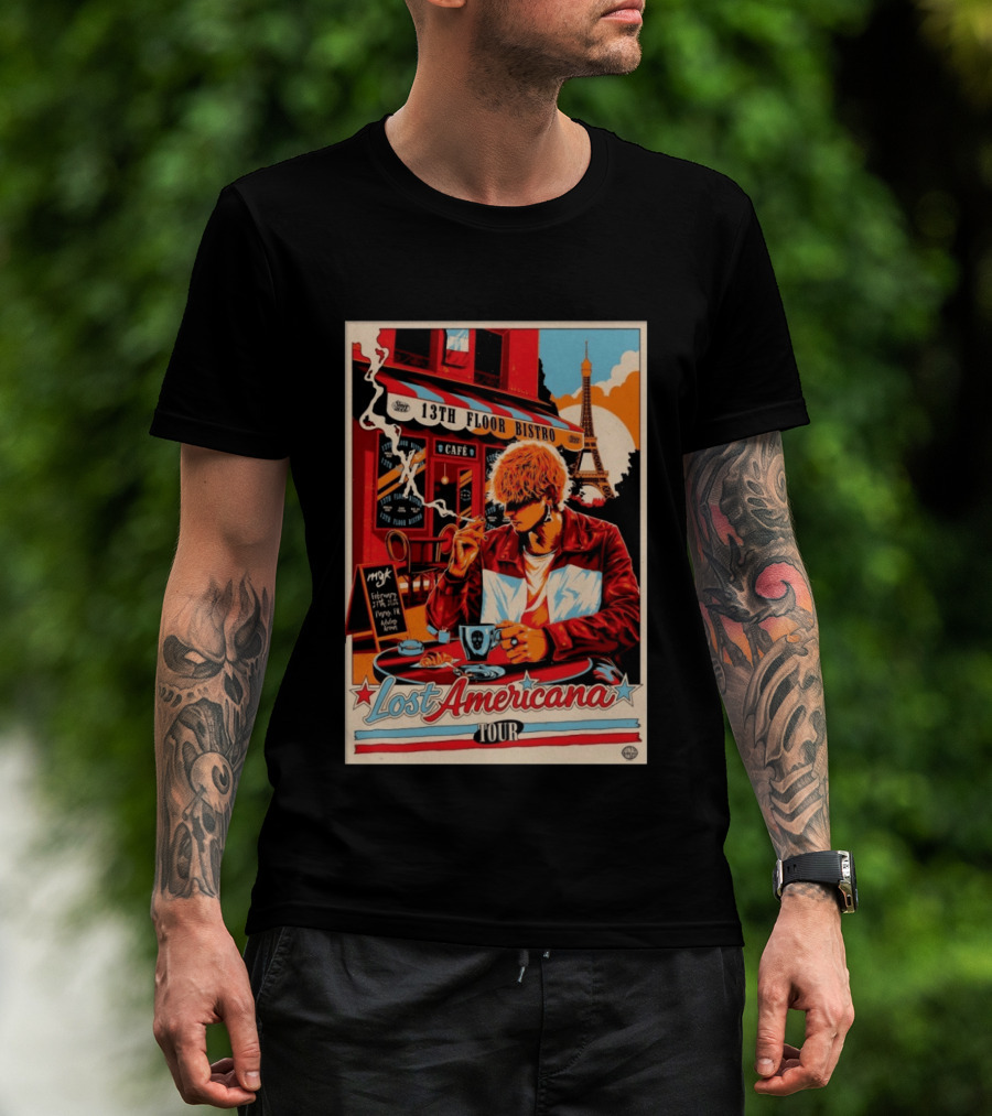 13th Floor Bistro Cafe Paris MGK February 27 2026 Lost Americana Tour T-Shirt