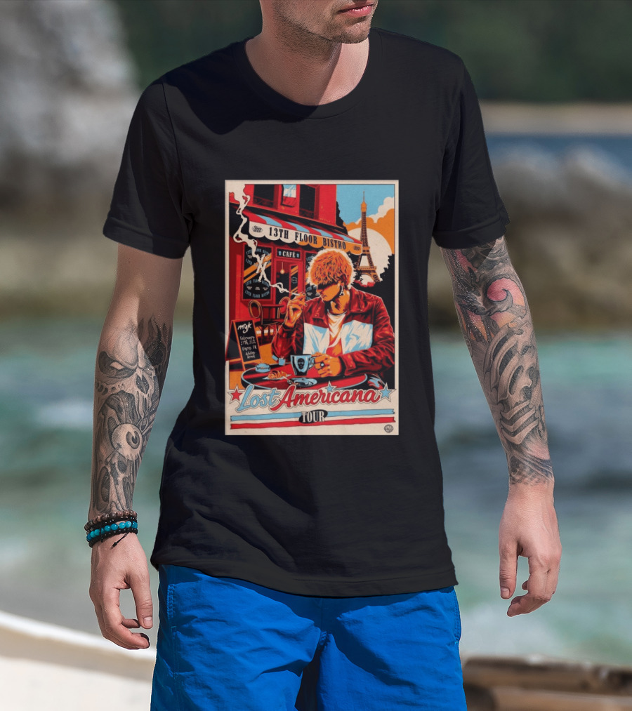 13th Floor Bistro Cafe Paris MGK February 27 2026 Lost Americana Tour T-Shirt