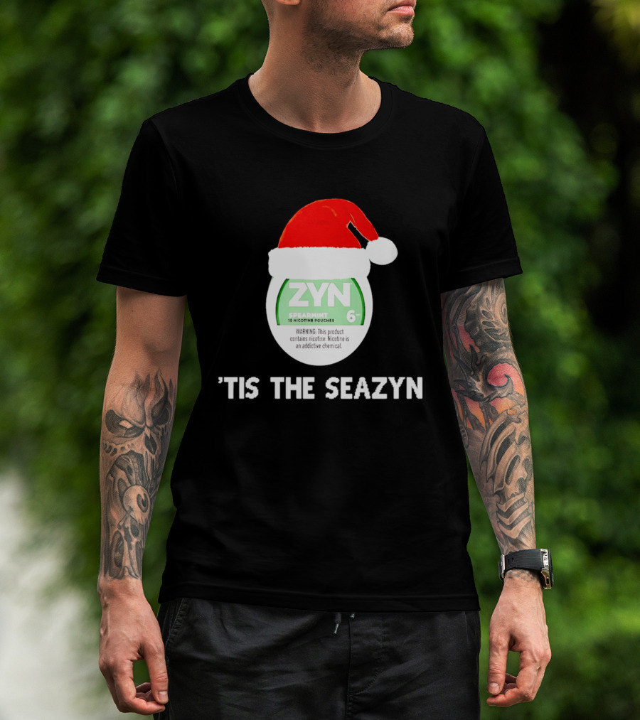 Zyn Spearmint Christmas Tis The Seazyn With Santa Hat T-Shirt