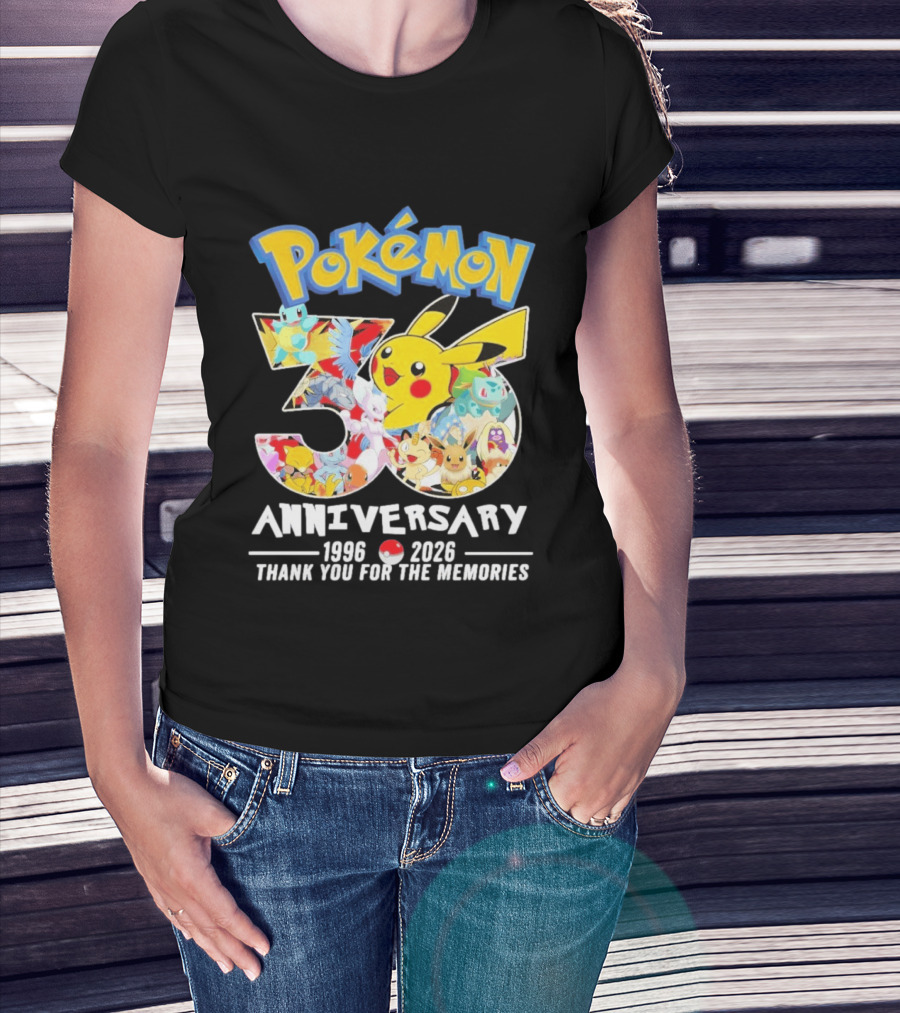 Pokémon 30th Anniversary 1996 2026 Thank You For The Memories T-Shirt