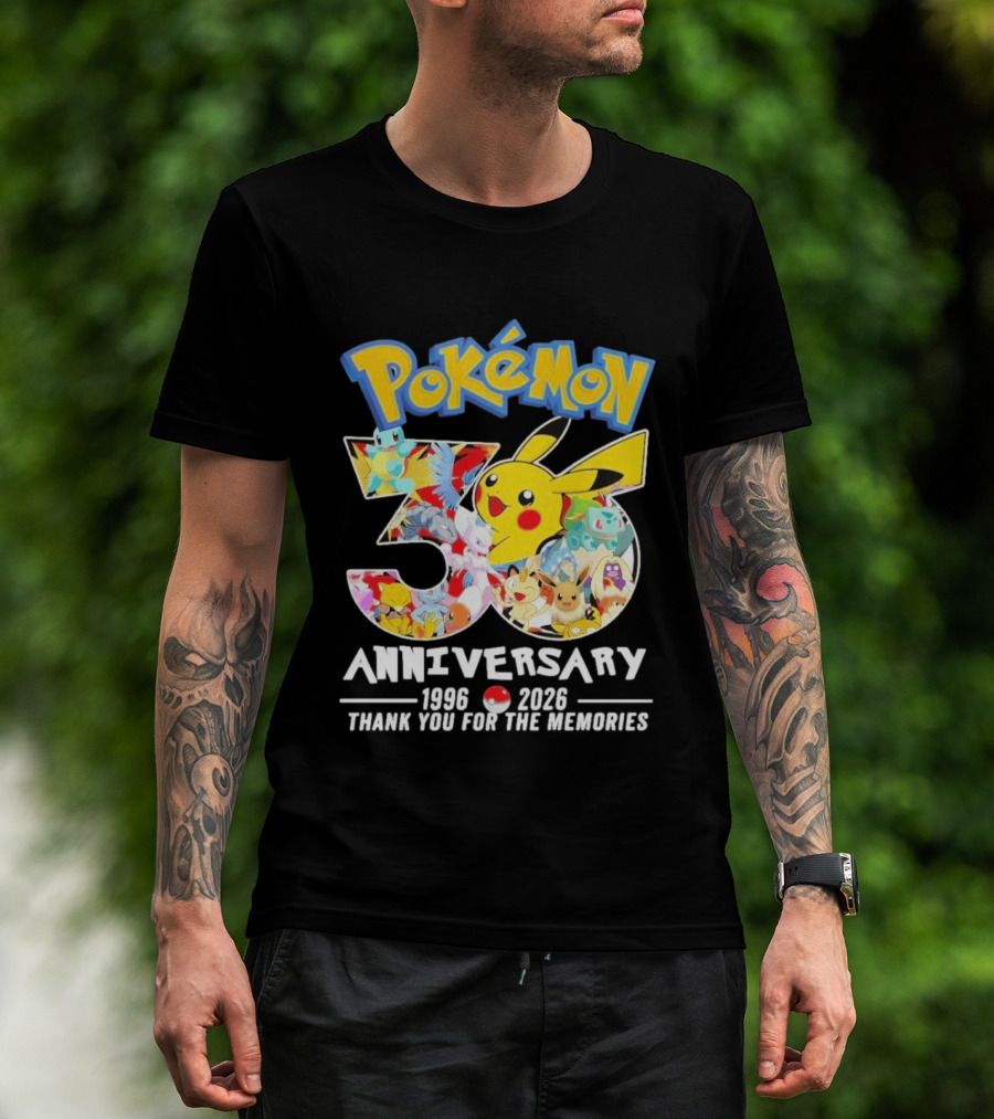 Pokémon 30th Anniversary 1996 2026 Thank You For The Memories T-Shirt