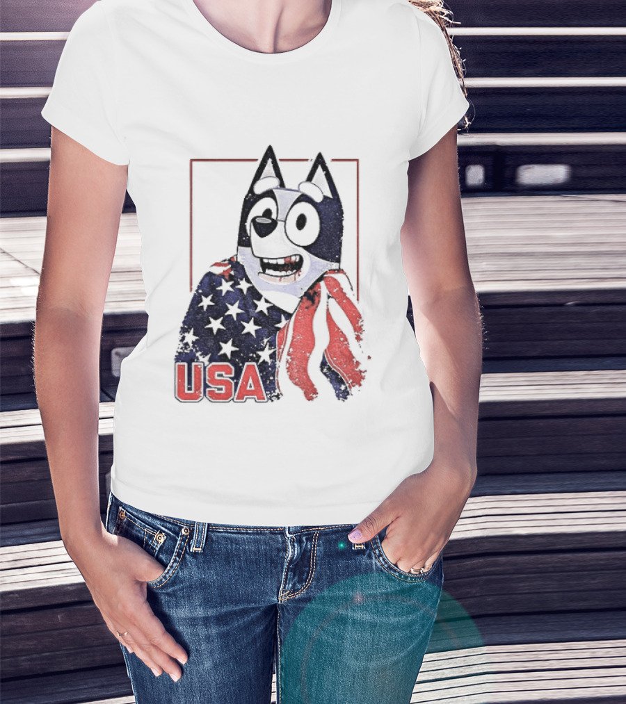 USA Bluey Hockey Jack Hughes Team Smile T-Shirt