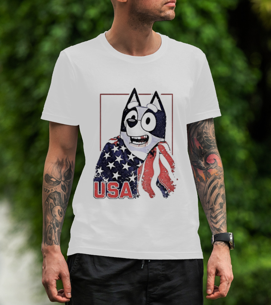 USA Bluey Hockey Jack Hughes Team Smile T-Shirt