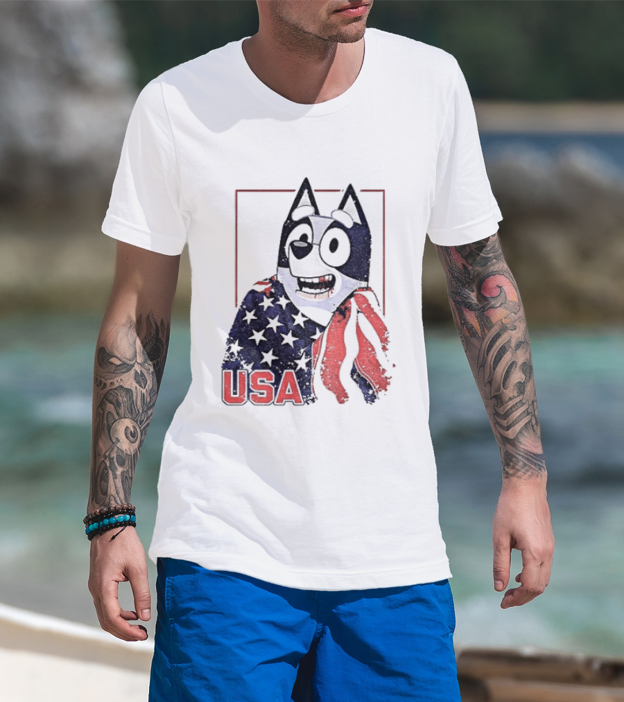 USA Bluey Hockey Jack Hughes Team Smile T-Shirt