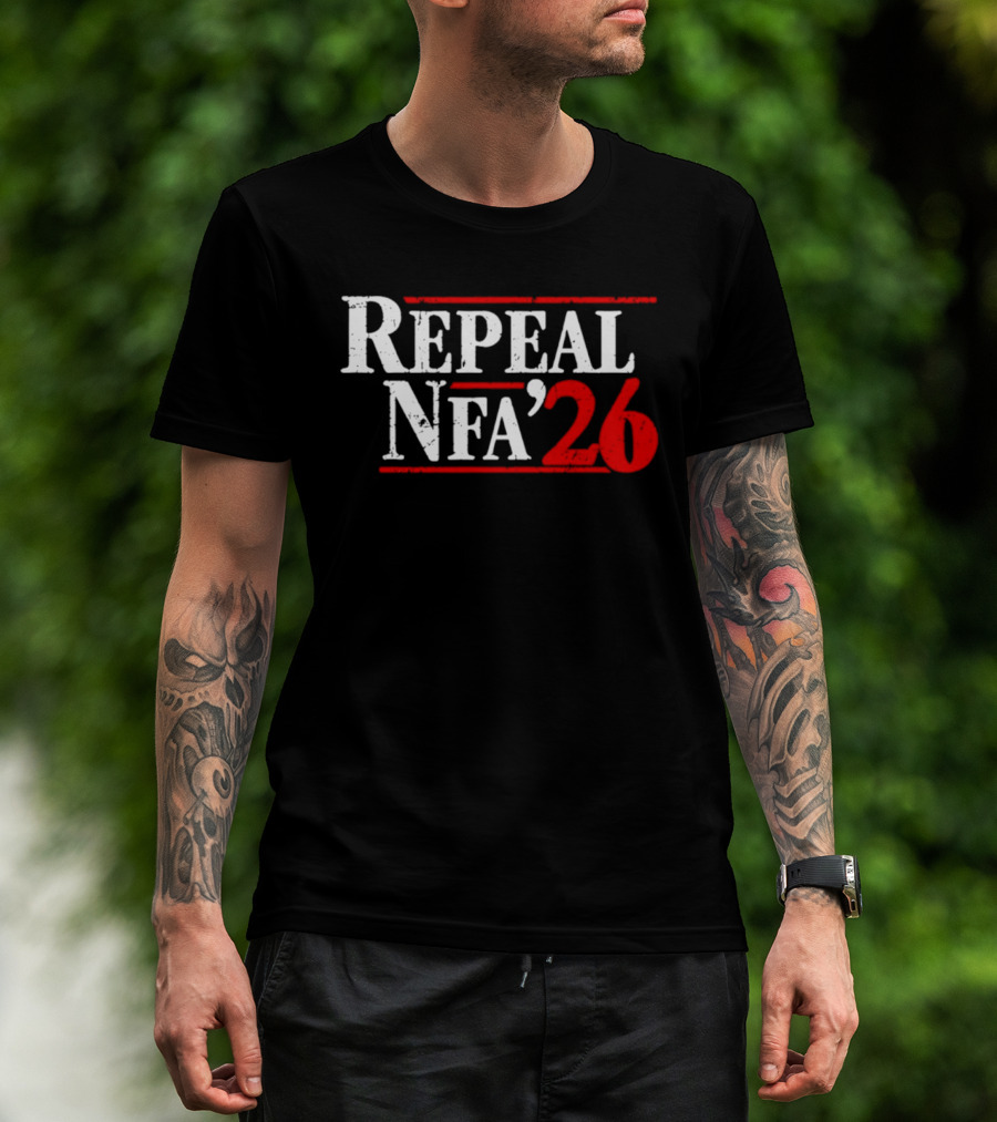 Repeal NFA 2026 Bold Red And White T-Shirt