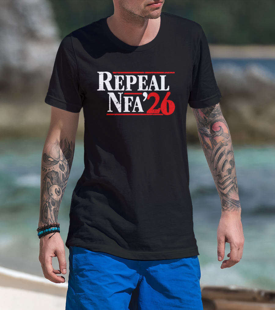 Repeal NFA 2026 Bold Red And White T-Shirt