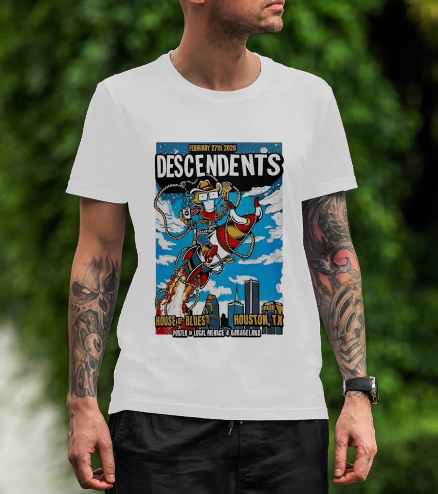 Descendents House Of Blues Houston TX February 27 2026 Rocket Cowboy T-Shirt