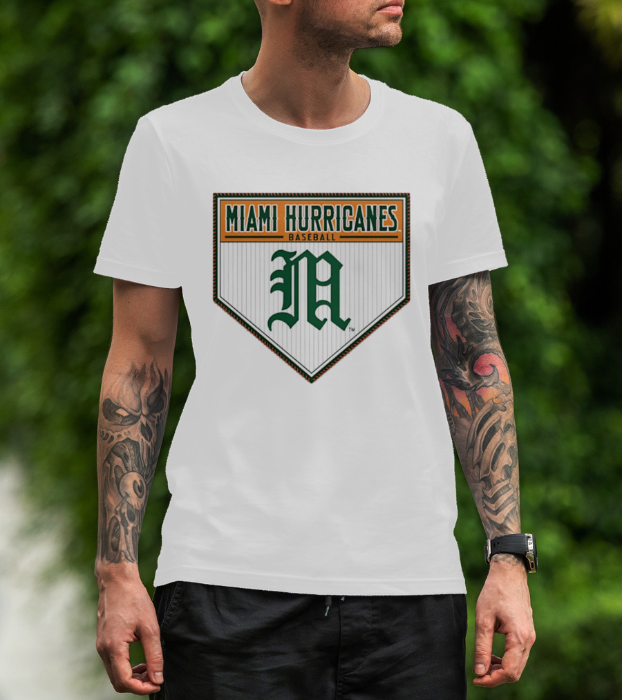 Miami Hurricanes Baseball M Home Plate T-Shirt