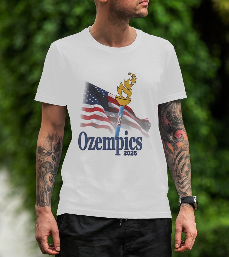 USA Flag Torch Ozempics 2026 Stars T-Shirt