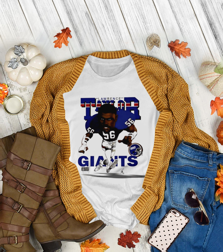 Lawrence Taylor Giants 56 New York 1987 Caricature T-Shirt