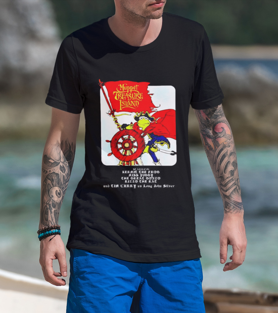 Kermit The Frog Muppet Treasure Island 1996 Steering Pirate Ship T-Shirt
