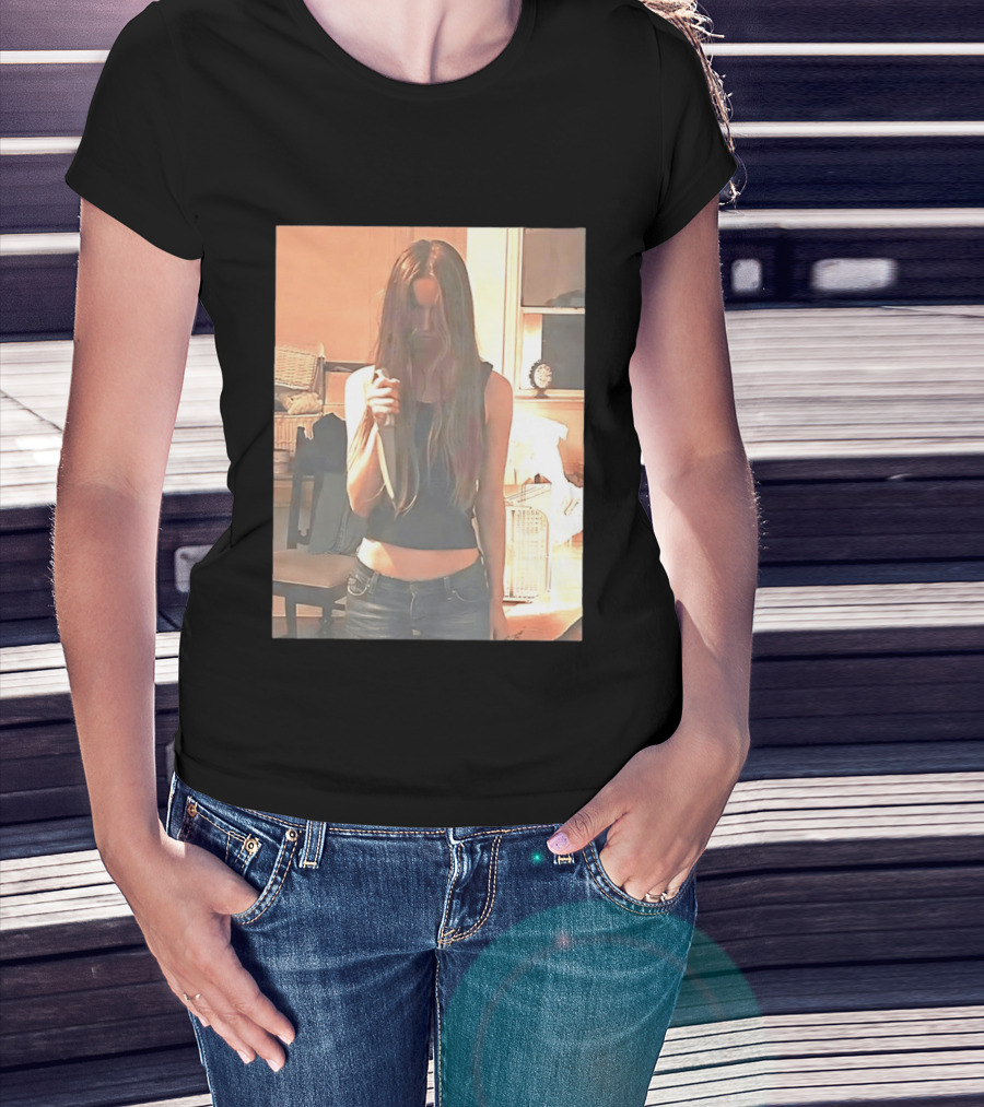 Long Hair Girl With Survival Knife In Room T-Shirt