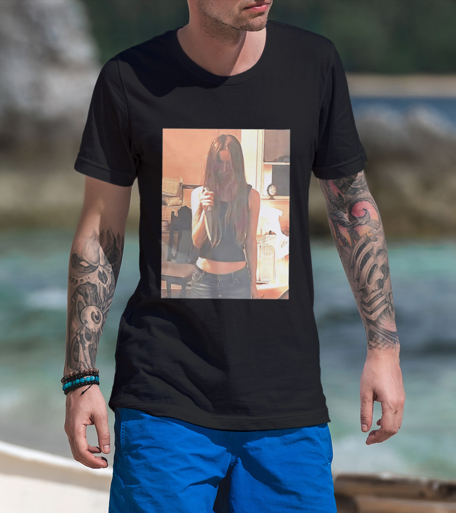 Long Hair Girl With Survival Knife In Room T-Shirt