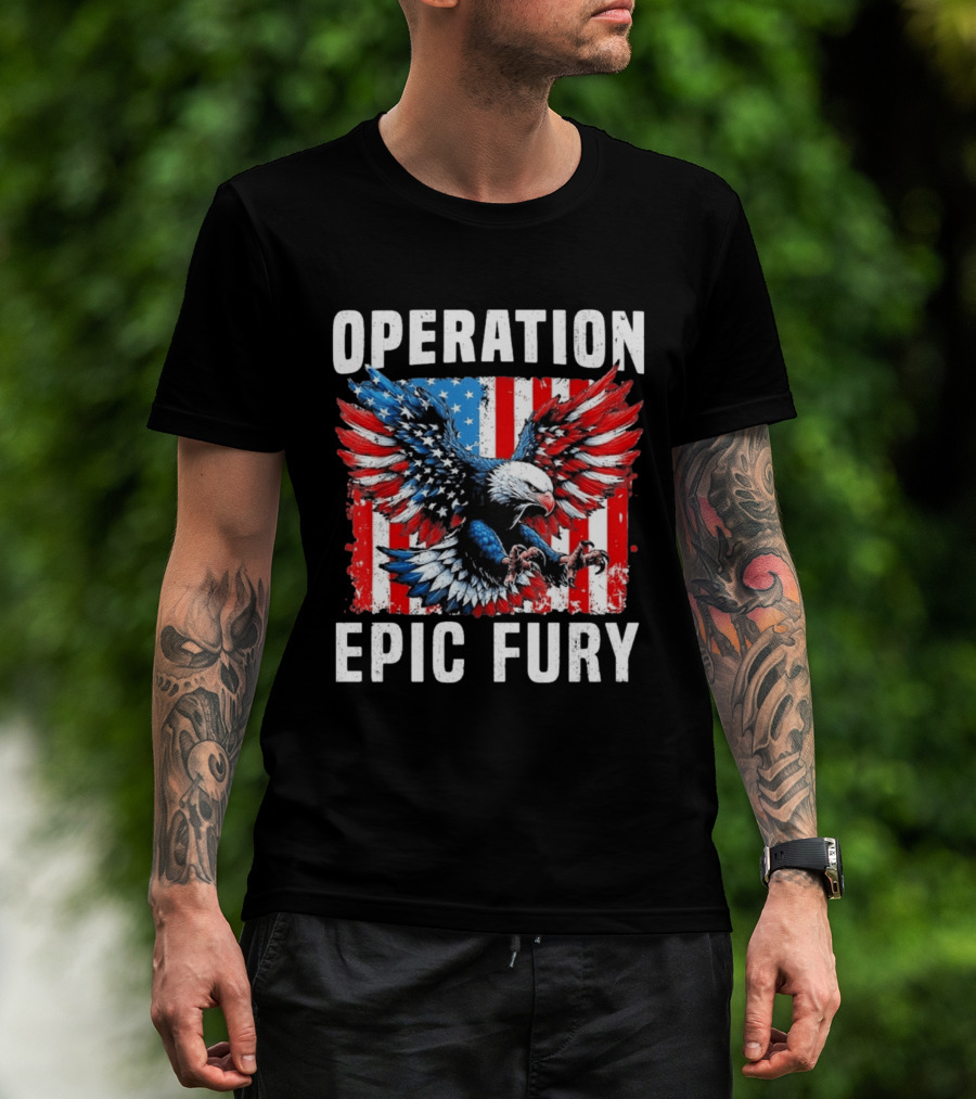 Operation Epic Fury American Flag Eagle Wings Patriotic T-Shirt