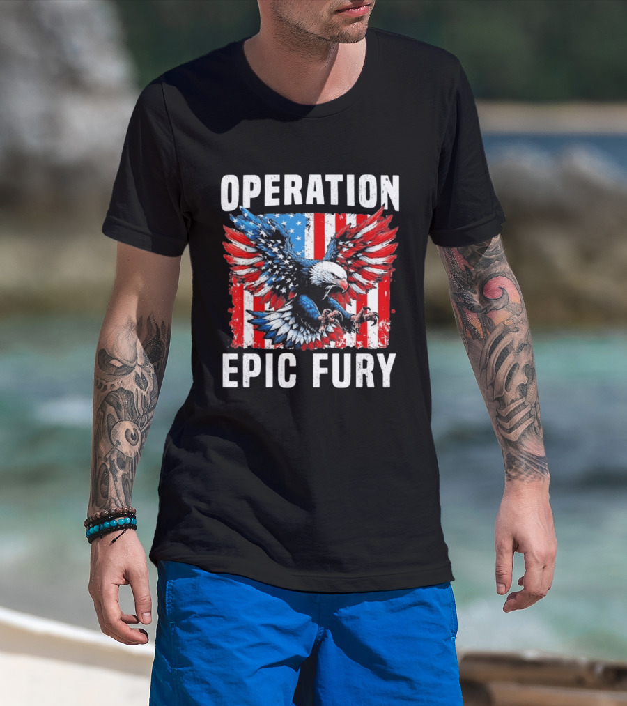 Operation Epic Fury American Flag Eagle Wings Patriotic T-Shirt