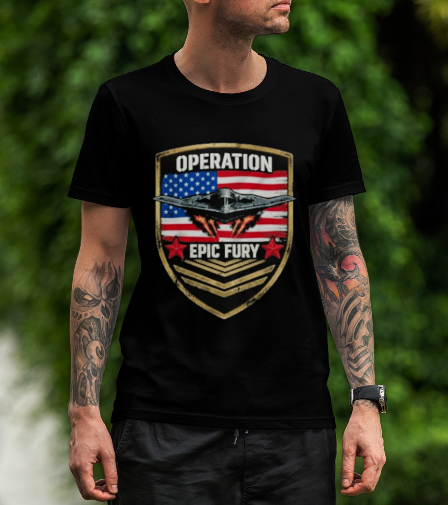 Operation Epic Fury American Flag Military Air Force Veteran T-Shirt