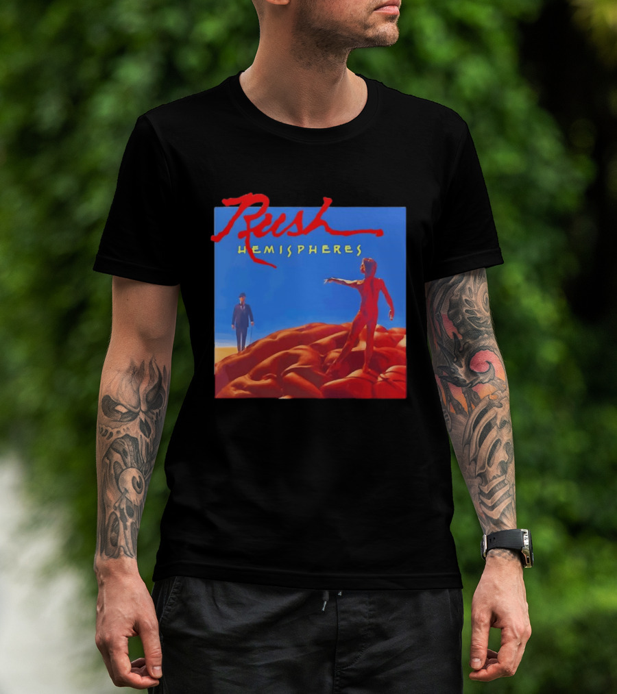 Rush Hemispheres Album Cover Artwork With Brain T-Shirt