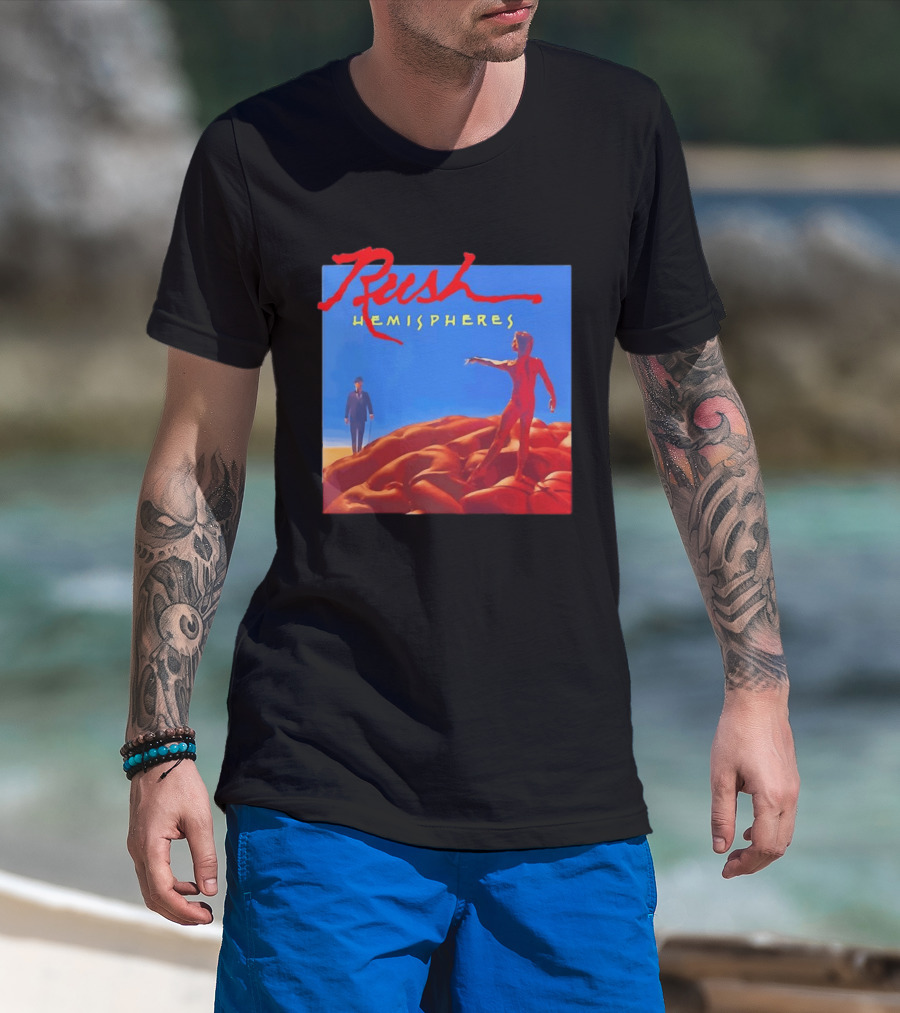 Rush Hemispheres Album Cover Artwork With Brain T-Shirt