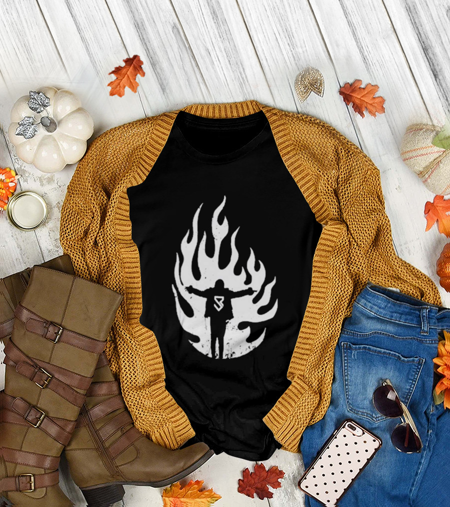 Seth Rollins SR Logo Flames WWE Fire T-Shirt