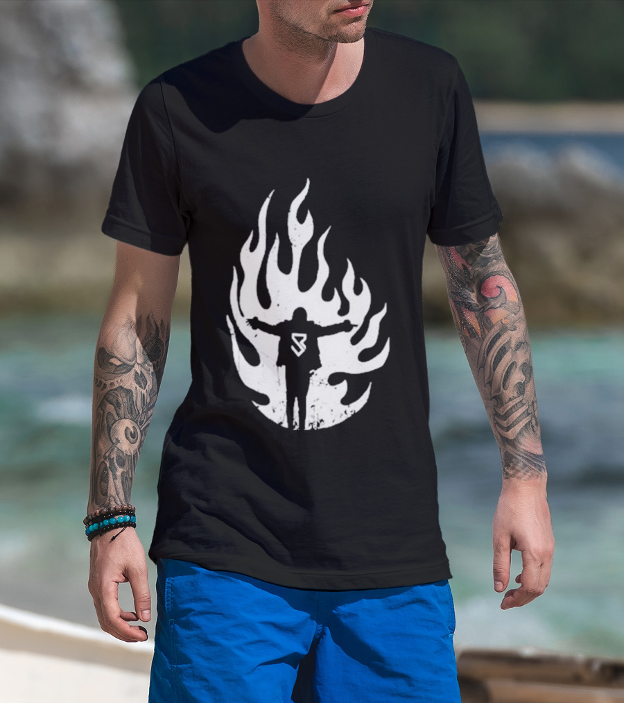 Seth Rollins SR Logo Flames WWE Fire T-Shirt