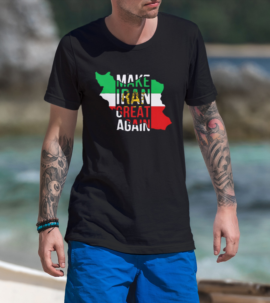 Make Iran Great Again Flag Map T-Shirt