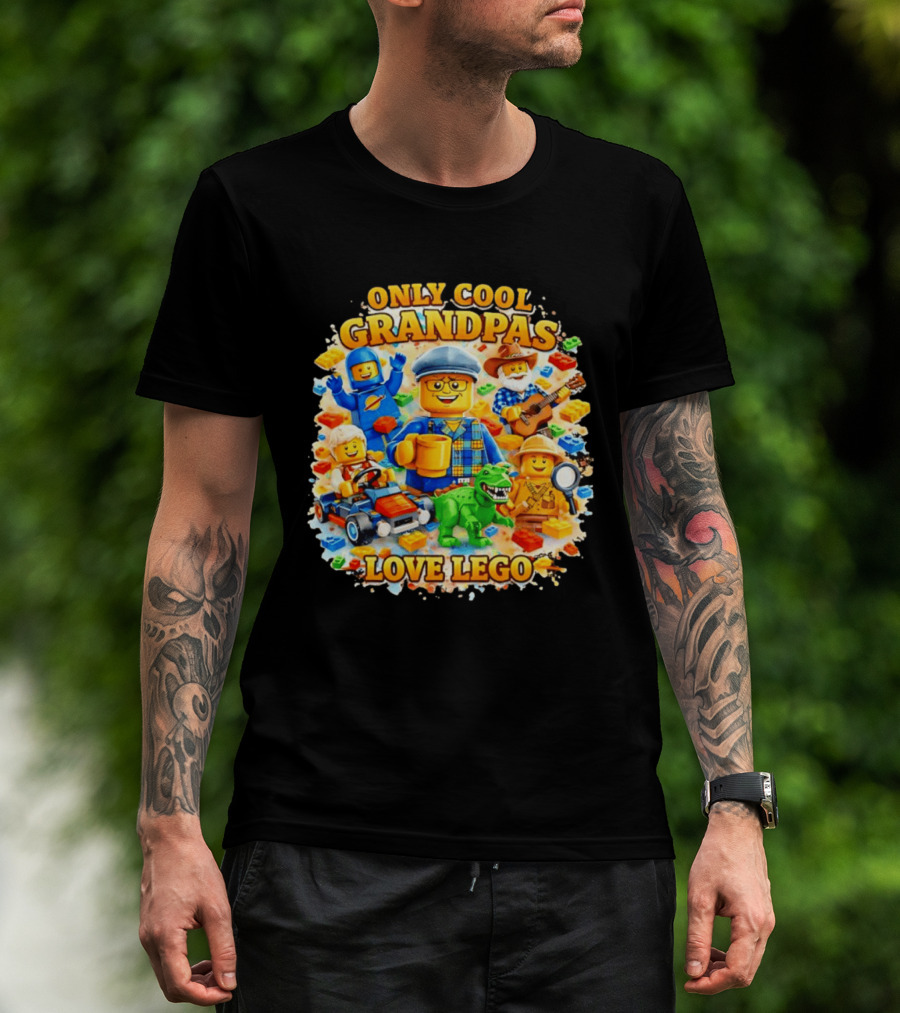 Only Cool Grandpas Love Lego With Fun Characters And Playful Themes T-Shirt