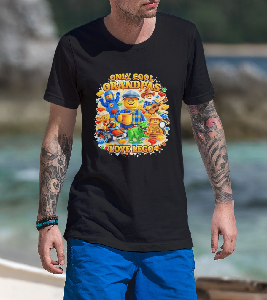 Only Cool Grandpas Love Lego With Fun Characters And Playful Themes T-Shirt