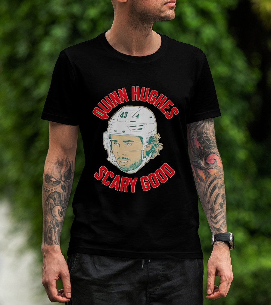 Quinn Hughes Scary Good Ghost Eyes 43 NHL T-Shirt