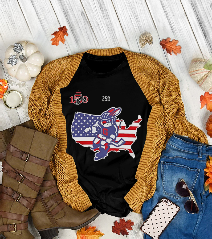 Greenville Swamp Rabbits 2026 Military Appreciation USA Map Anniversary 150 T-Shirt