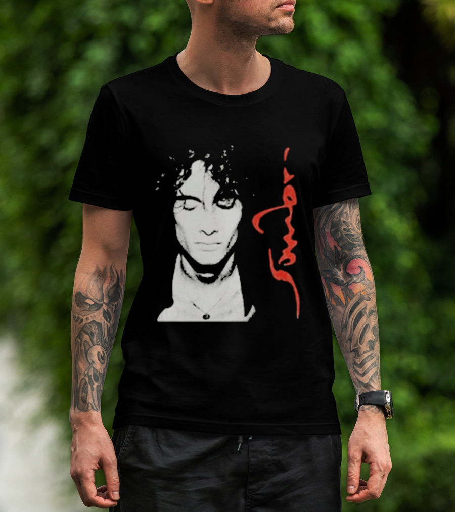Sombr Facecard Tea Abstract Monochrome Red Accents T-Shirt