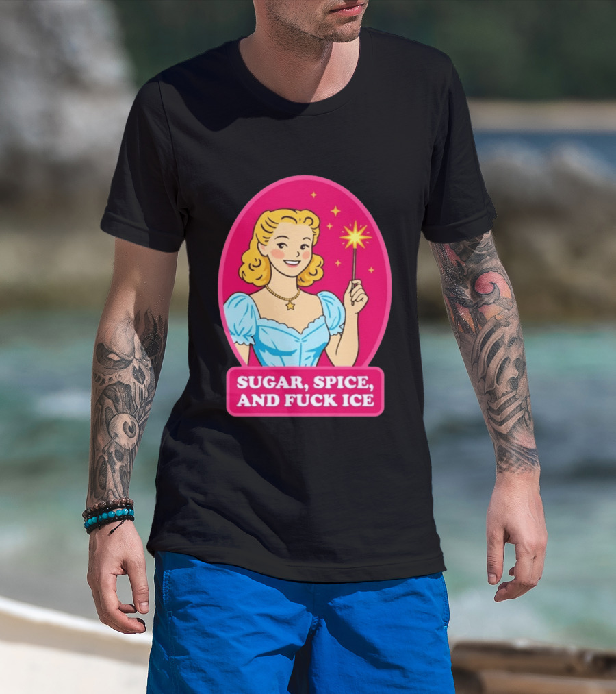 Sugar Spice And Fuck Ice Retro Cartoon Magic Wand T-Shirt