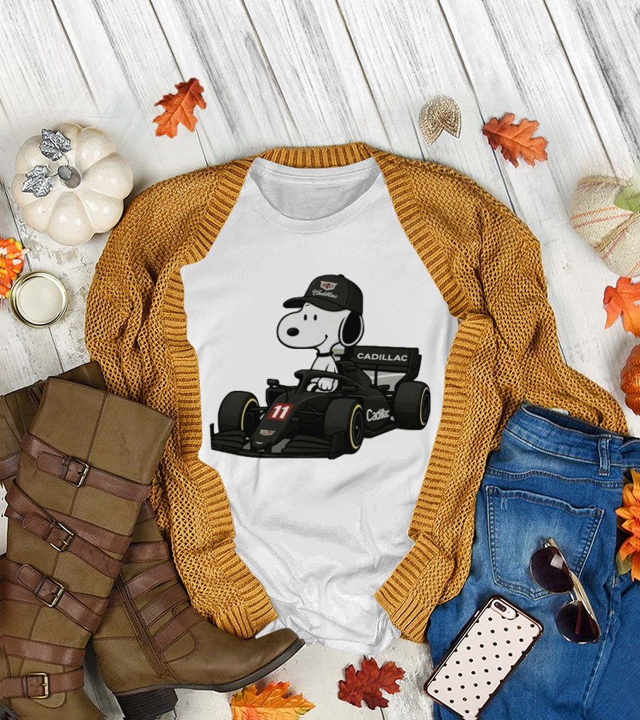 Cadillac Snoopy Formula 1 Racing Car with Number 11 T-Shirt