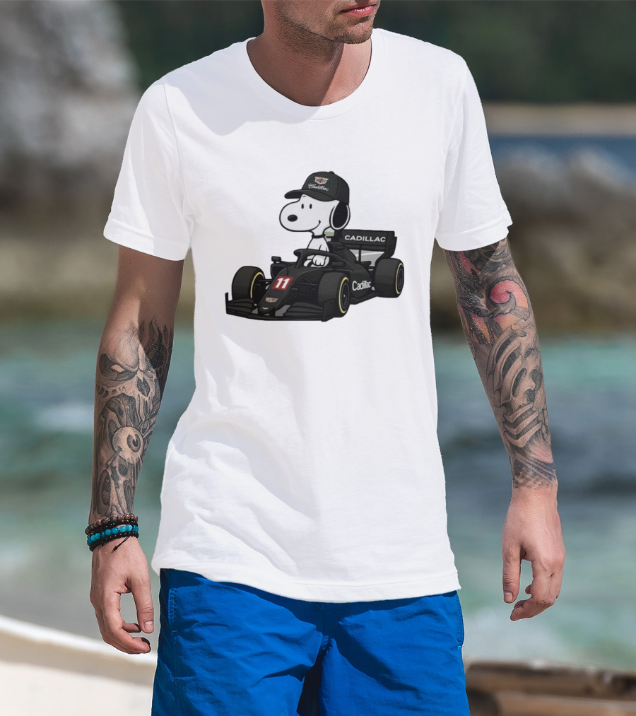 Cadillac Snoopy Formula 1 Racing Car With Number 11 T-Shirt