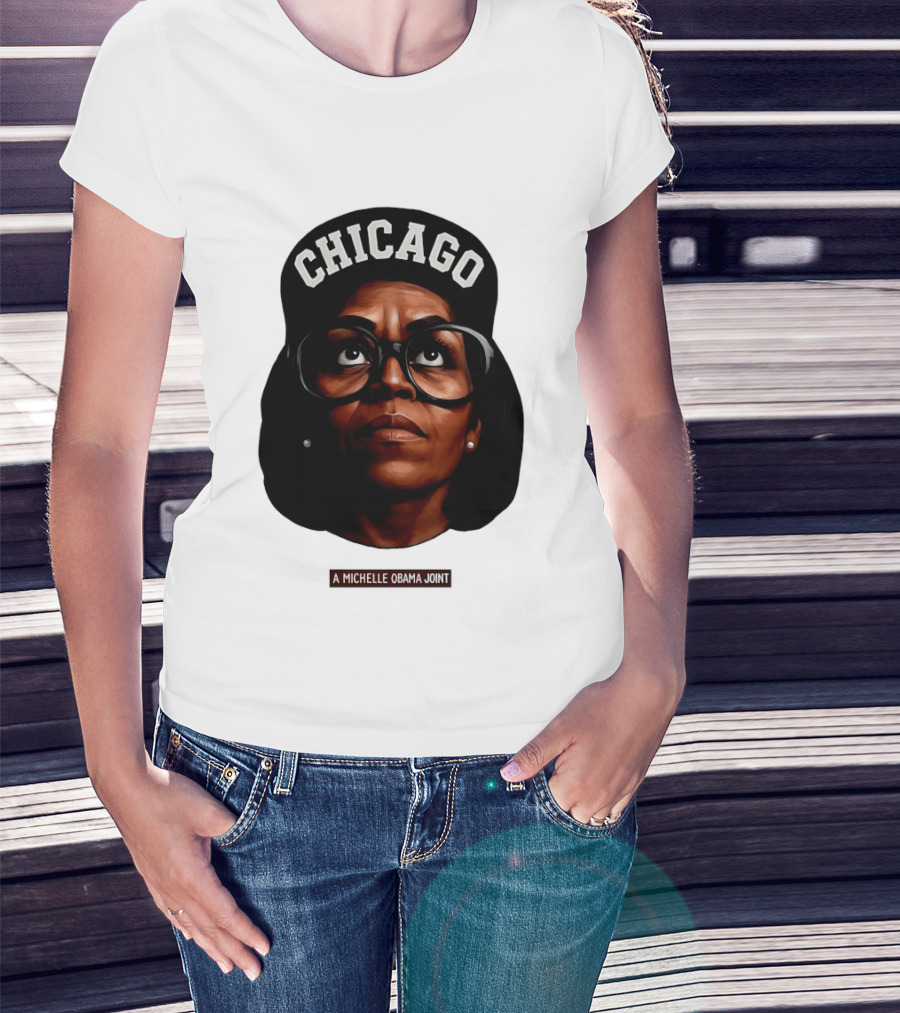 Chicago Michelle Obama Joint Big Face T-Shirt