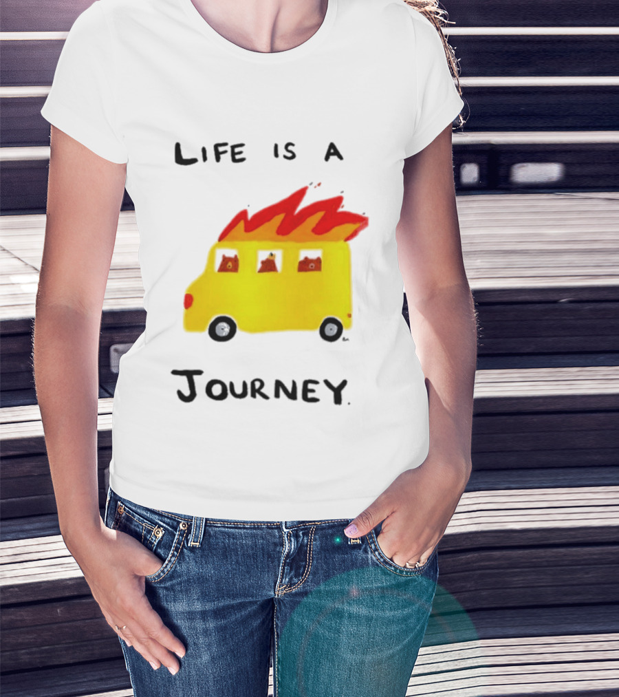 Billy Murphy Life Is A Journey Flaming Bus Adventure T-Shirt