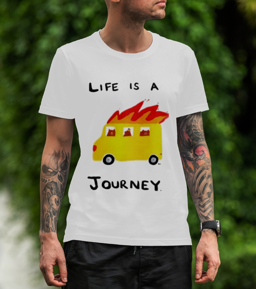 Billy Murphy Life Is A Journey Flaming Bus Adventure T-Shirt