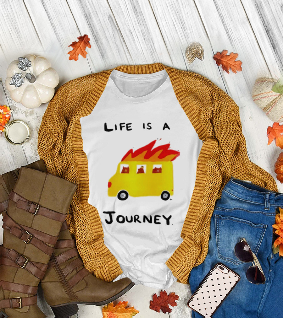 Billy Murphy Life Is a Journey Flaming Bus Adventure T-Shirt