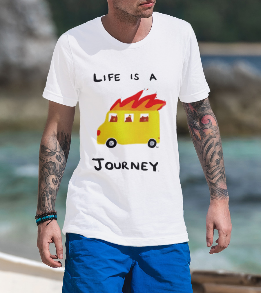 Billy Murphy Life Is A Journey Flaming Bus Adventure T-Shirt