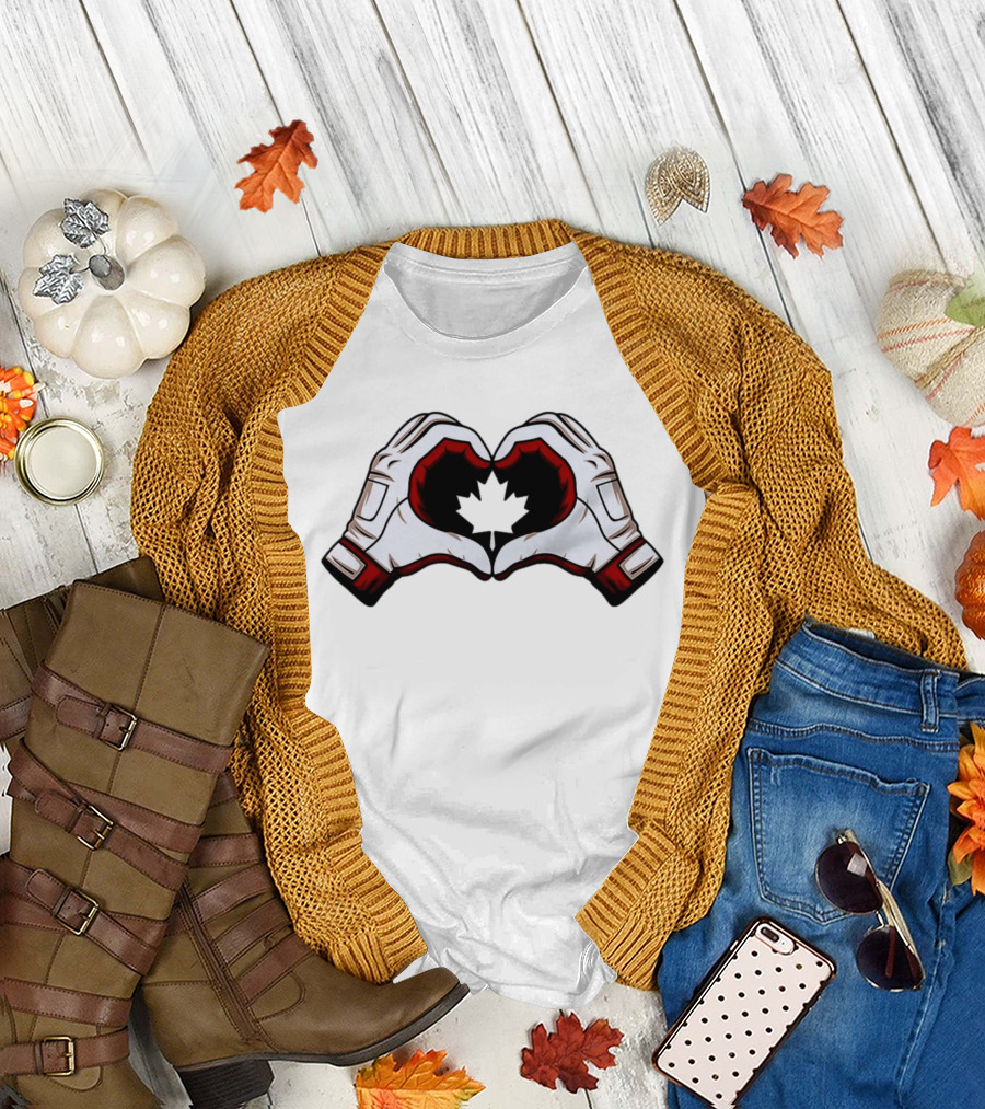 Canada Team Heart Hands Maple Leaf Olympics 2026 T-Shirt