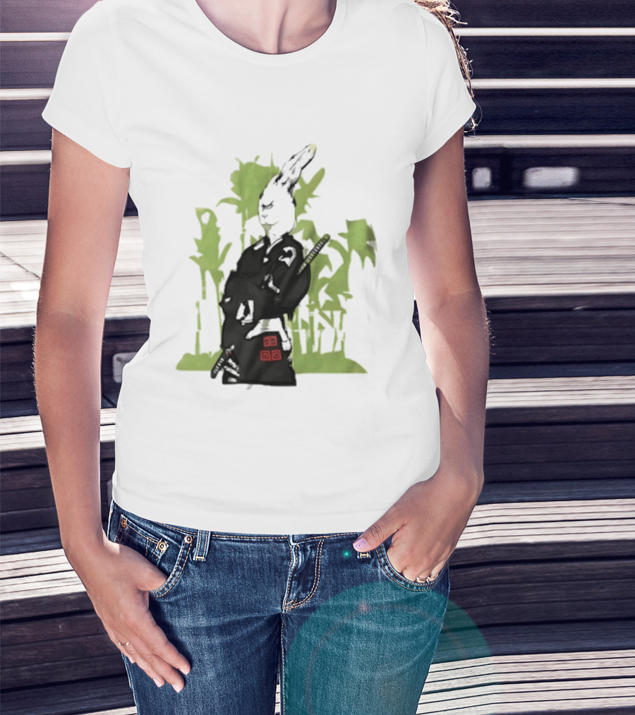 Samurai Rabbit Jeremy Peep Show Bamboo Warrior T-Shirt