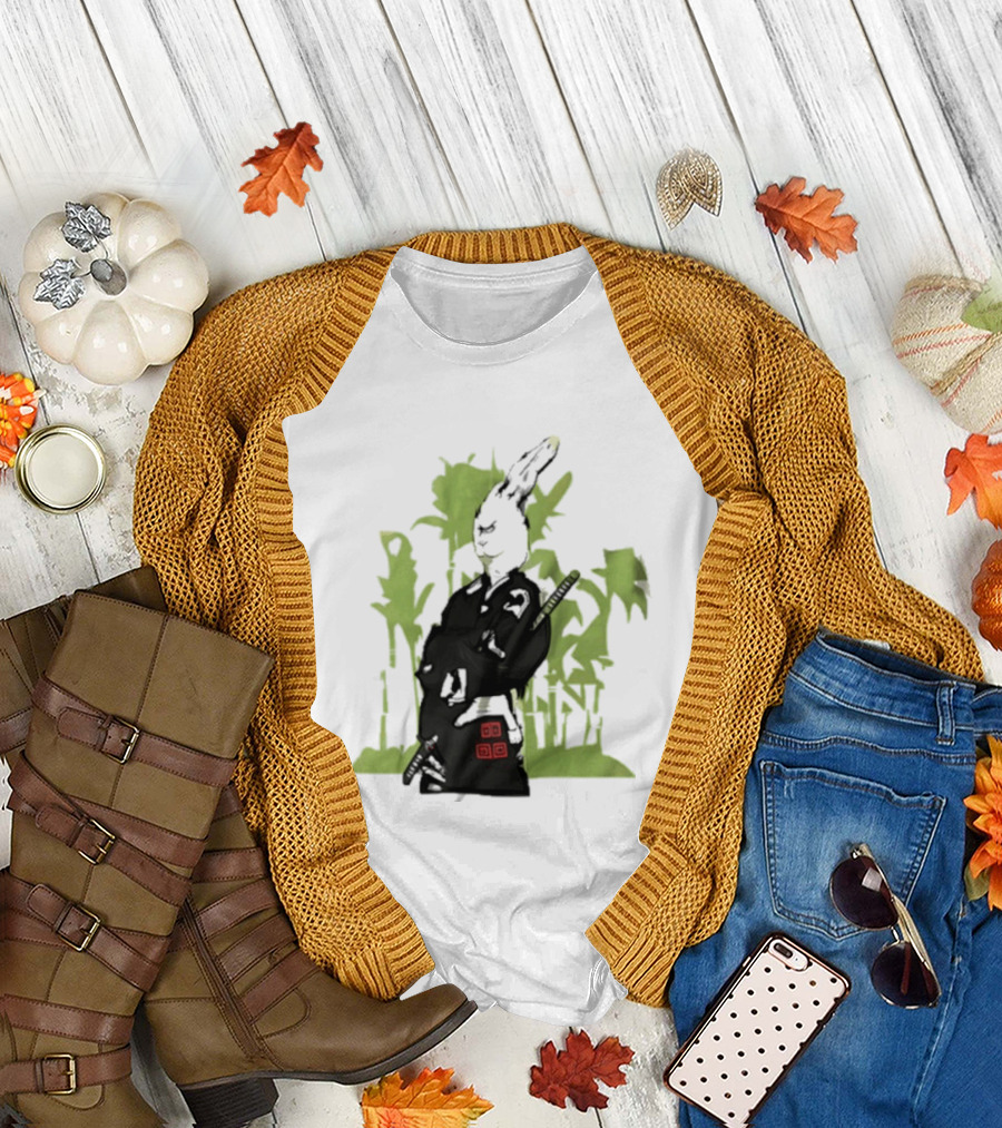 Samurai Rabbit Jeremy Peep Show Bamboo Warrior T-Shirt