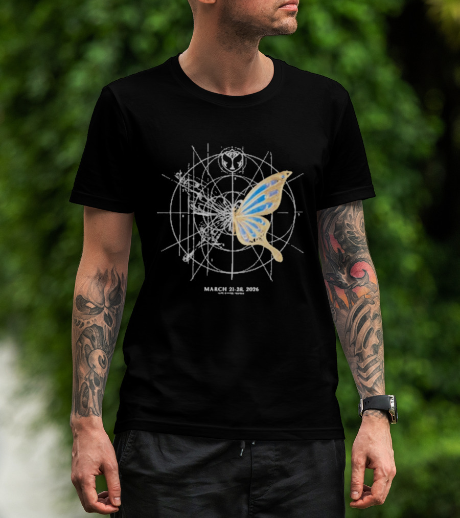 March 21 28 2026 Winter Event Geometric Butterfly Fusion T-Shirt