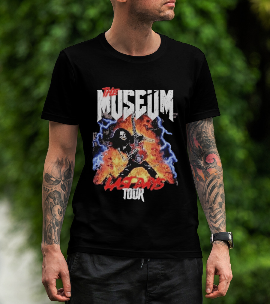 The Museum Last Days Tour Rock Star Electric Guitar Flames T-Shirt