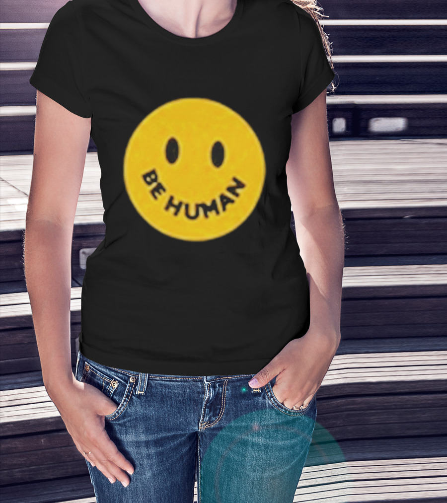 Brighten Be Human Yellow Smiley Face T-Shirt