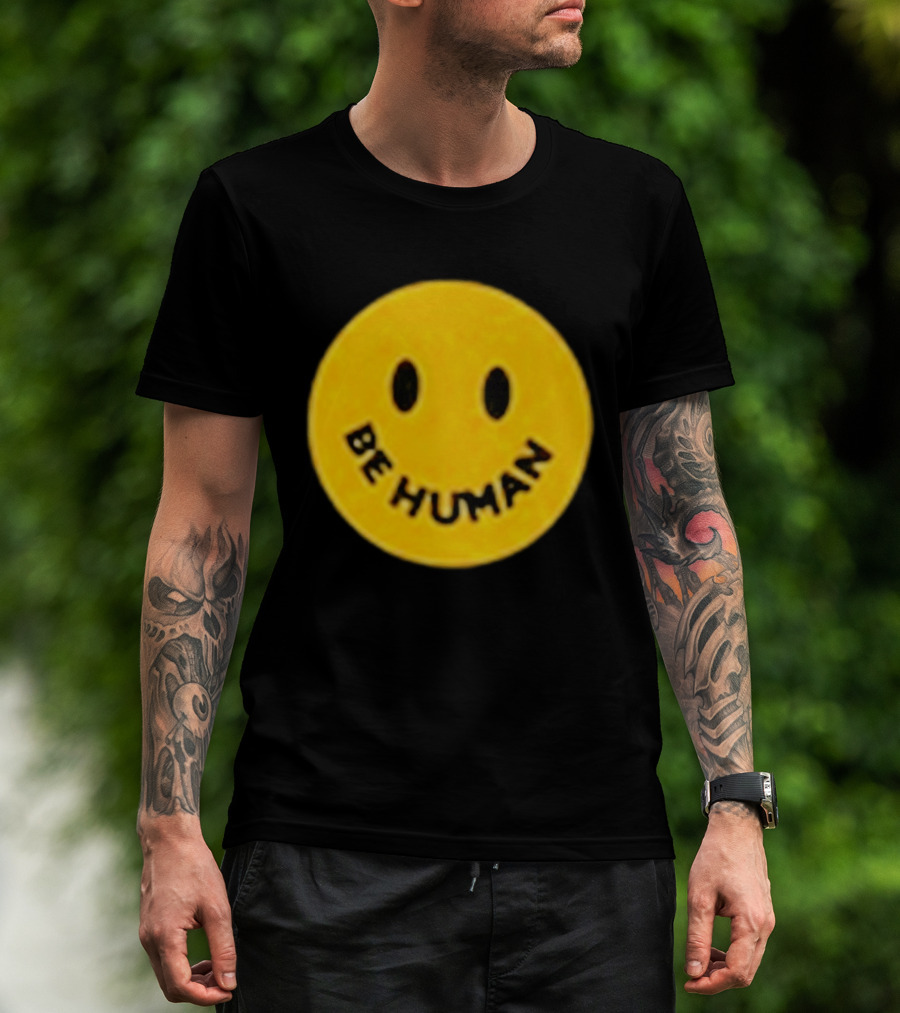 Brighten Be Human Yellow Smiley Face T-Shirt