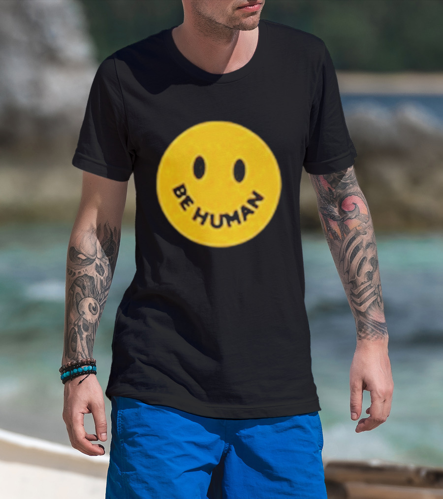 Brighten Be Human Yellow Smiley Face T-Shirt