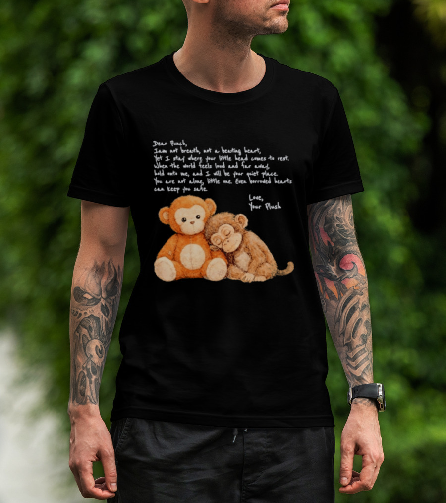 Dear Punch Heartfelt Monkey Companions Poem And Plush Toy T-Shirt