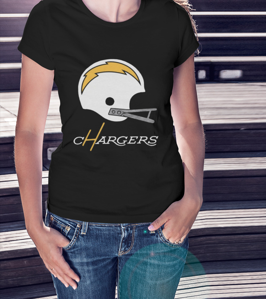 Los Angeles Chargers Big Helmet Football Team T-Shirt