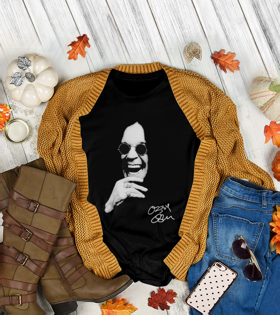 Ozzy Osbourne 1948 2025 Immortal Rest In Peace Rock Legend Signature Image T-Shirt